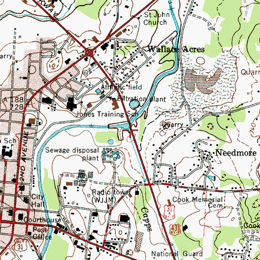 Topographic Map of Copps Branch, TN
