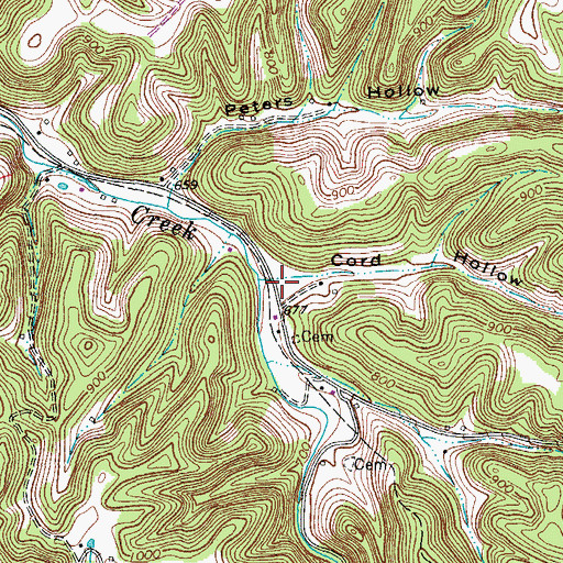 Topographic Map of Cord Hollow, TN