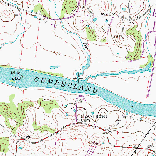 Topographic Map of Corley Branch, TN