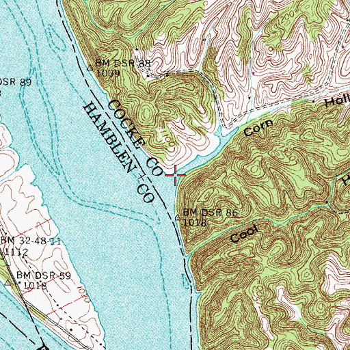 Topographic Map of Corn Hollow, TN