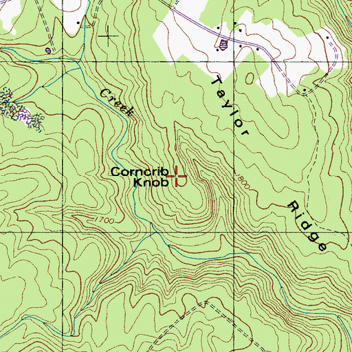 Topographic Map of Corncrib Knob, TN