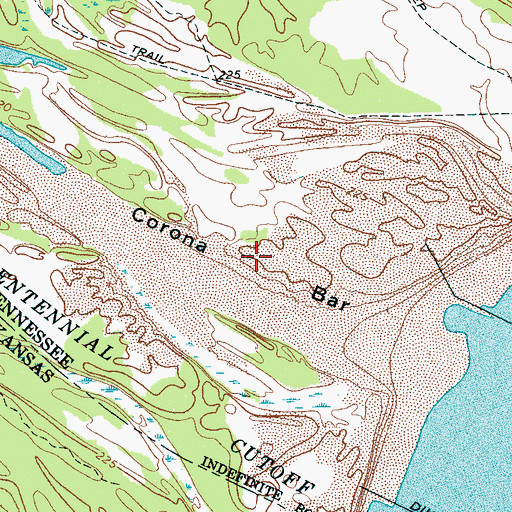 Topographic Map of Corona Bar, TN