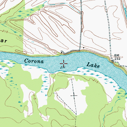 Topographic Map of Corona Lake, TN