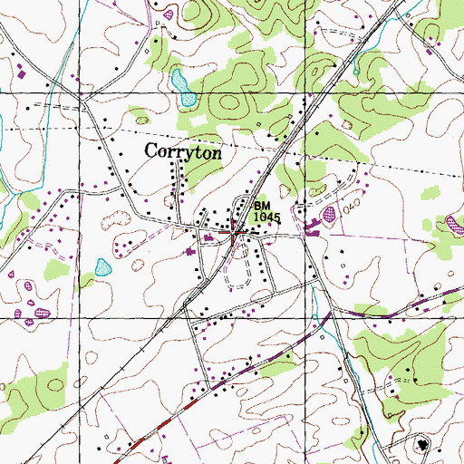 Topographic Map of Corryton, TN
