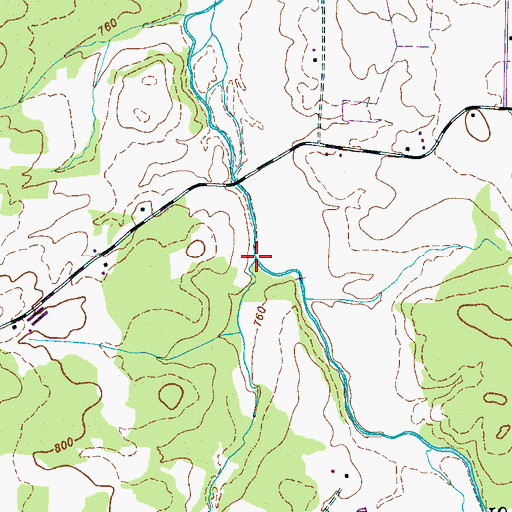 Topographic Map of Cortner Branch, TN