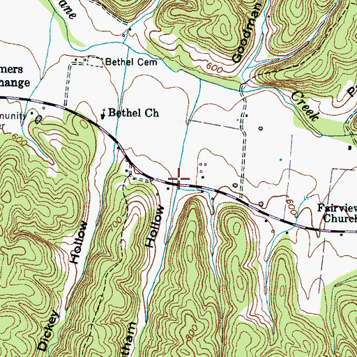 Topographic Map of Cotham Hollow, TN