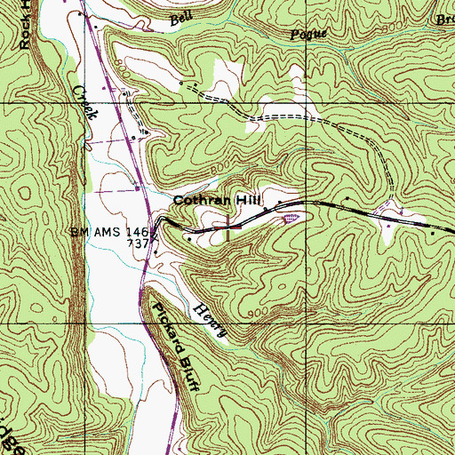 Topographic Map of Cothran Hill, TN