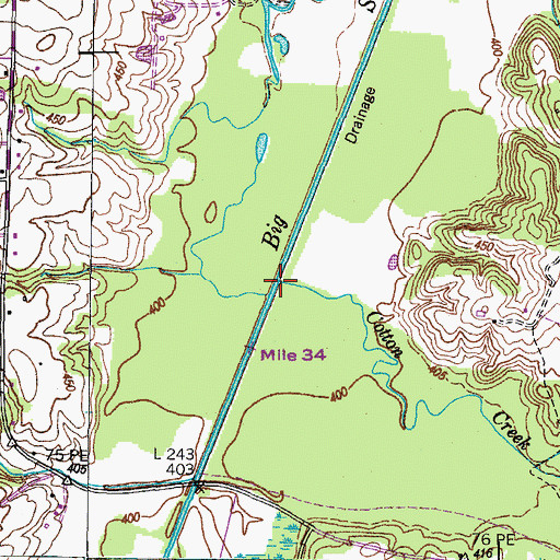 Topographic Map of Cotton Creek, TN