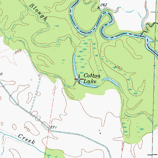 Topographic Map of Cotton Lake, TN