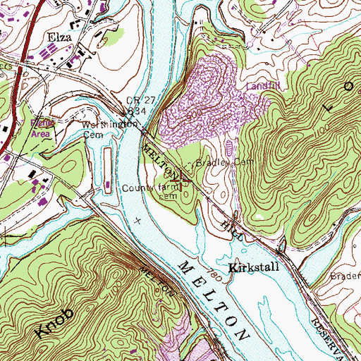 Topographic Map of County Farm Cemetery, TN