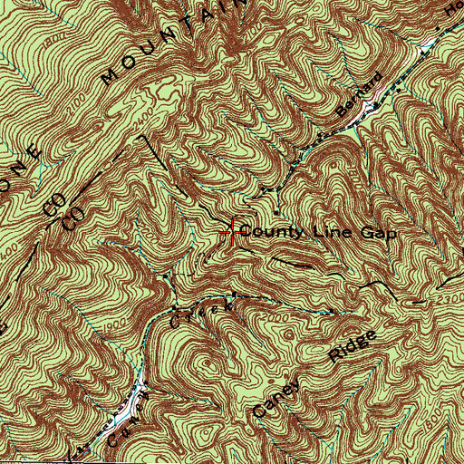 Topographic Map of County Line Gap, TN