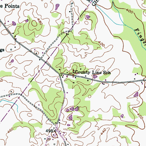 Topographic Map of County Line School, TN