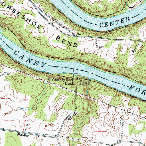 Topographic Map of County Park Dock, TN