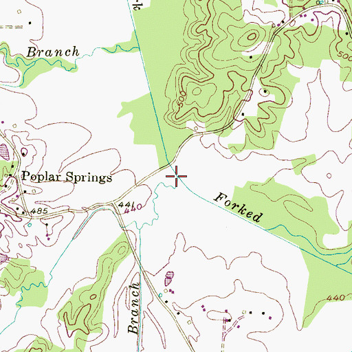 Topographic Map of Courtney Branch, TN