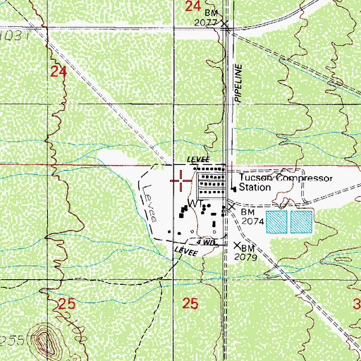 Topographic Map of Tucson Compressor Station, AZ