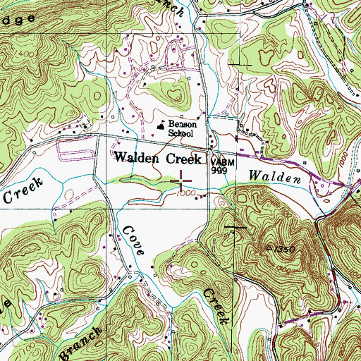 Topographic Map of Cove Creek, TN