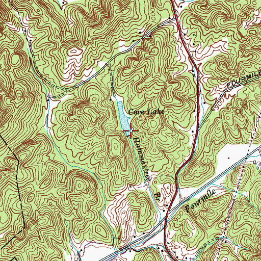 Topographic Map of Cove Lake, TN