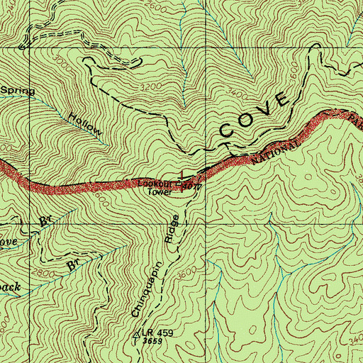 Topographic Map of Cove Mountain, TN