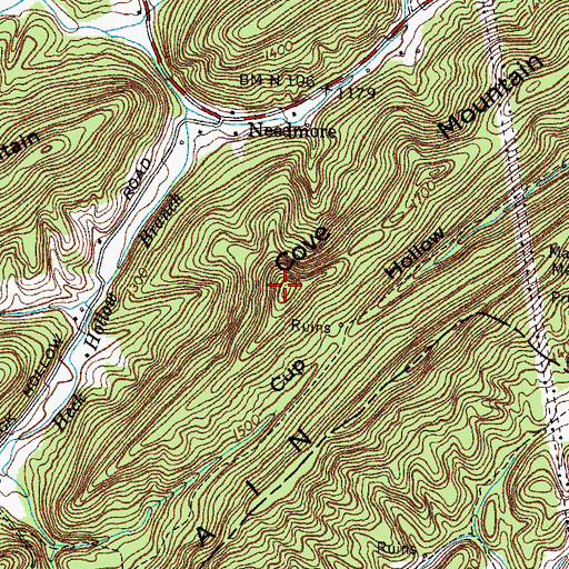 Topographic Map of Cove Mountain, TN