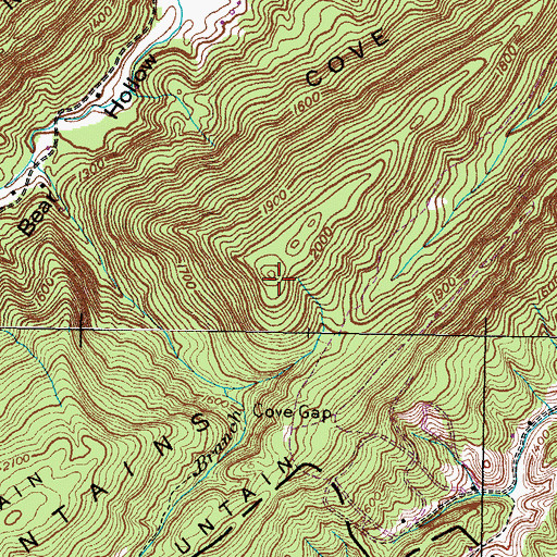 Topographic Map of Cove Mountain, TN