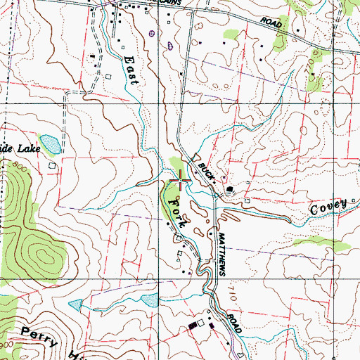 Topographic Map of Covey Branch, TN