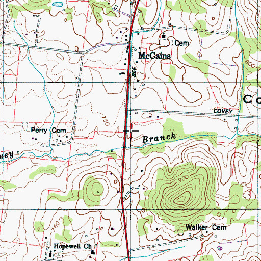 Topographic Map of Covey Hollow, TN