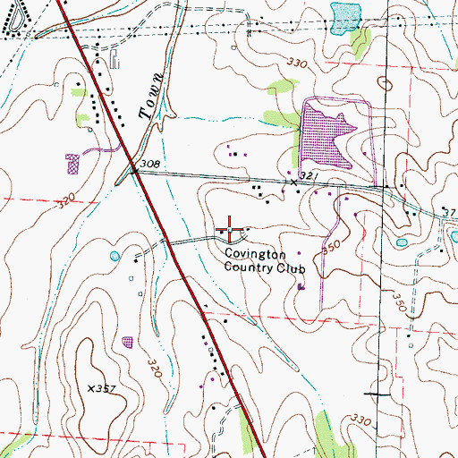 Topographic Map of Covington Country Club, TN