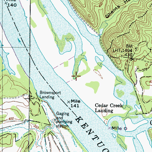 Topographic Map of Cow Branch, TN