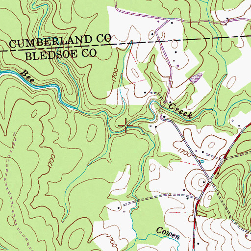 Topographic Map of Cowen Branch, TN
