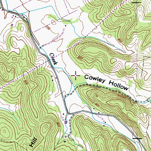 Topographic Map of Cowley Hollow, TN