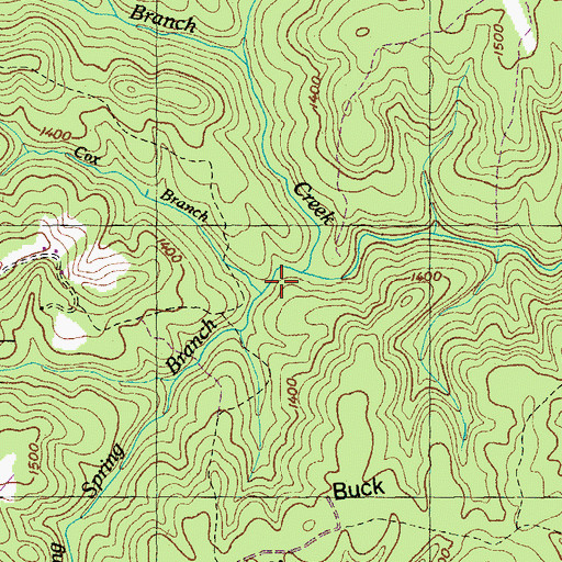Topographic Map of Cox Branch, TN
