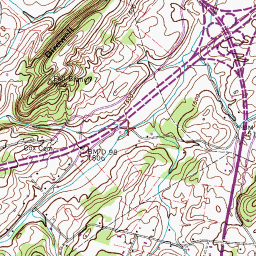 Topographic Map of Cox Hollow, TN