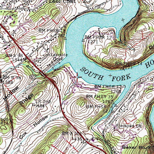 Topographic Map of Cox Hollow, TN