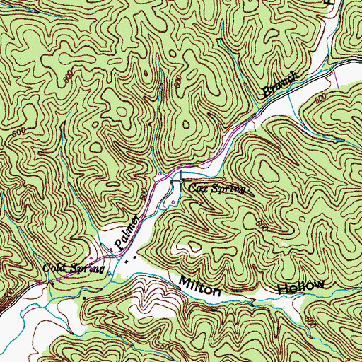 Topographic Map of Cox Spring, TN