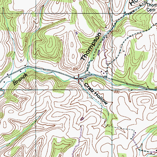 Topographic Map of Crab Hollow, TN