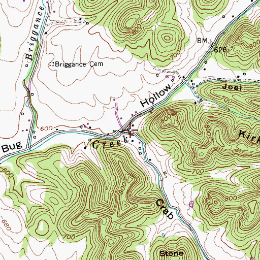 Topographic Map of Crab Hollow, TN