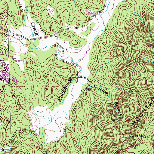 Topographic Map of Crabtree Branch, TN
