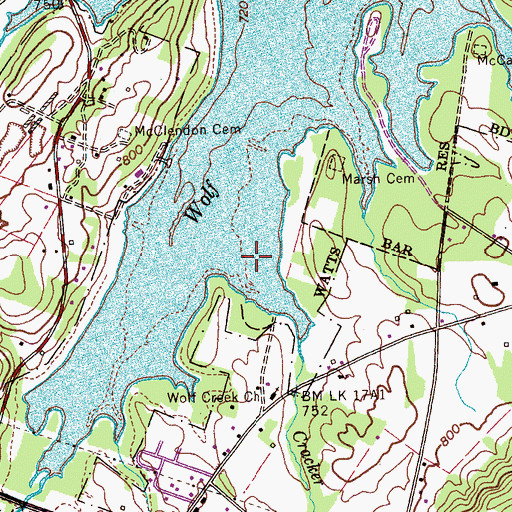 Topographic Map of Cracker Creek, TN