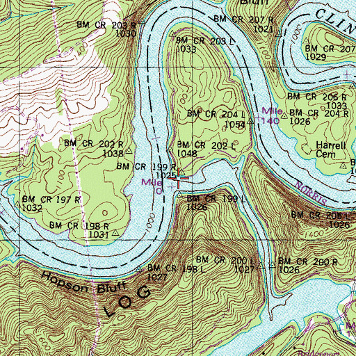 Topographic Map of Cracker Creek, TN