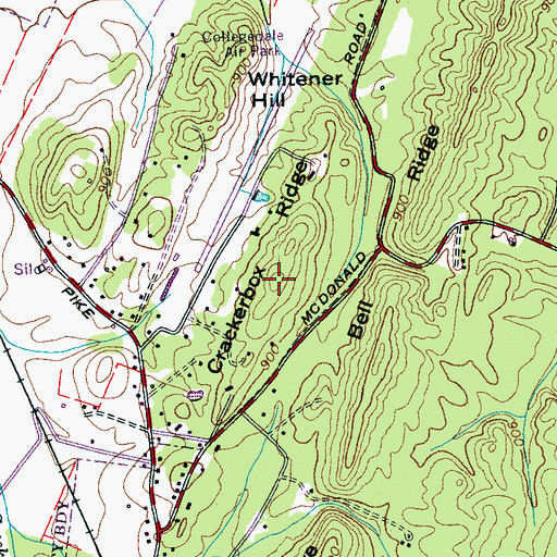Topographic Map of Crackerbox Ridge, TN