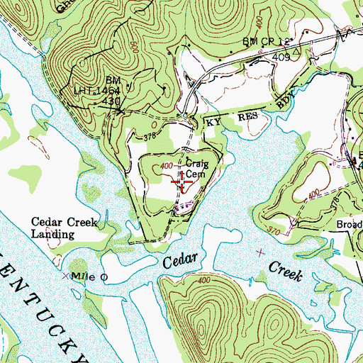 Topographic Map of Craig Cemetery, TN