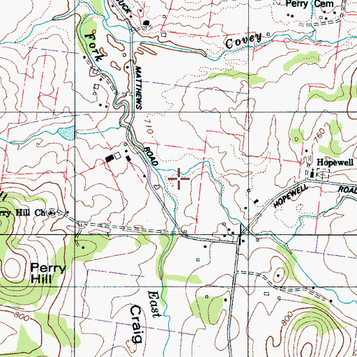 Topographic Map of Craig Hollow, TN