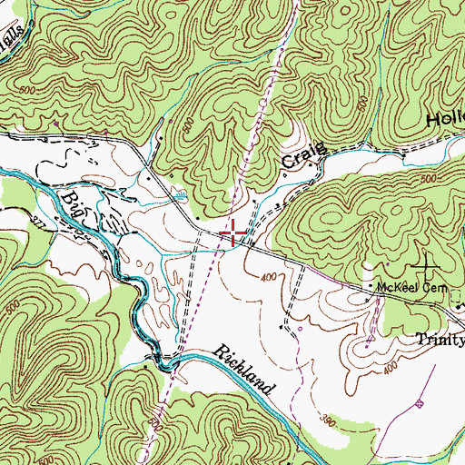 Topographic Map of Craig Hollow, TN
