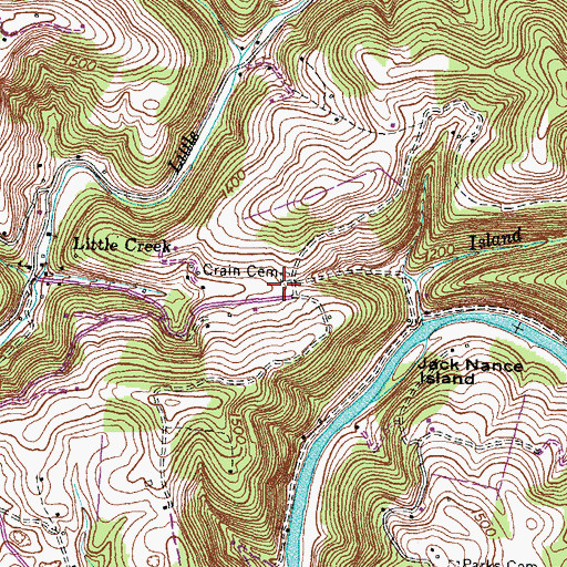 Topographic Map of Crain Cemetery, TN