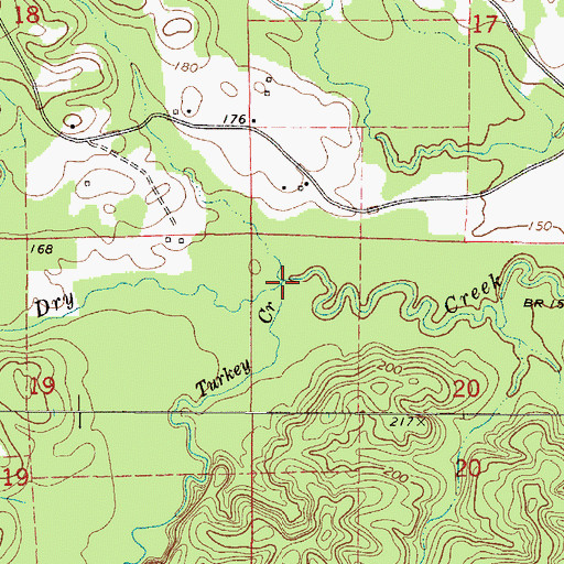 Topographic Map of Turkey Creek, AL