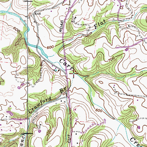 Topographic Map of Crawford Branch, TN