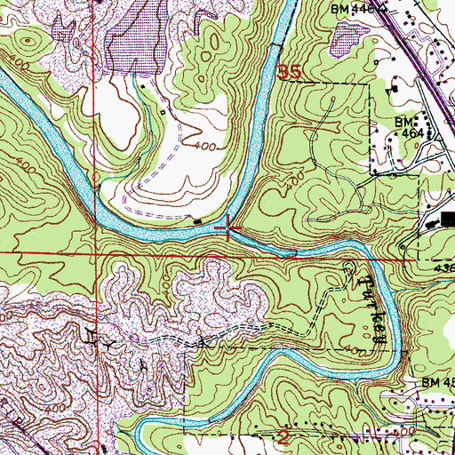 Topographic Map of Turkey Creek, AL