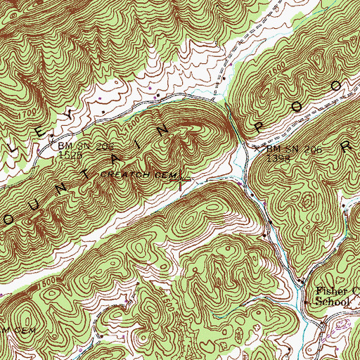 Topographic Map of Creatch Cemetery, TN