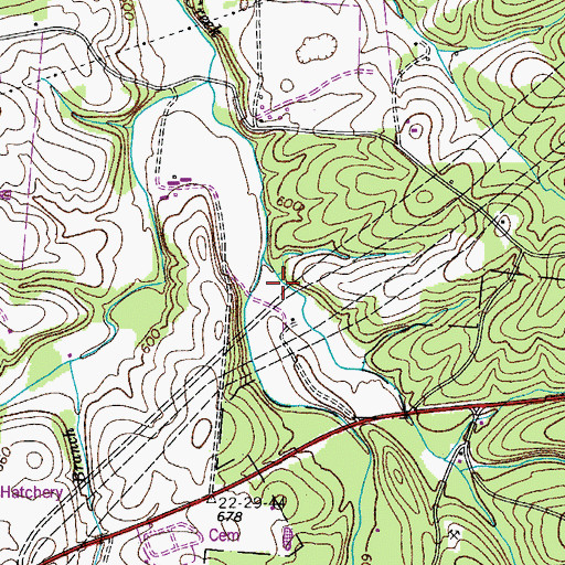 Topographic Map of Creech Hollow, TN
