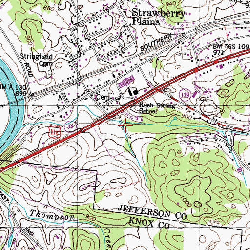 Topographic Map of Cress Pond, TN